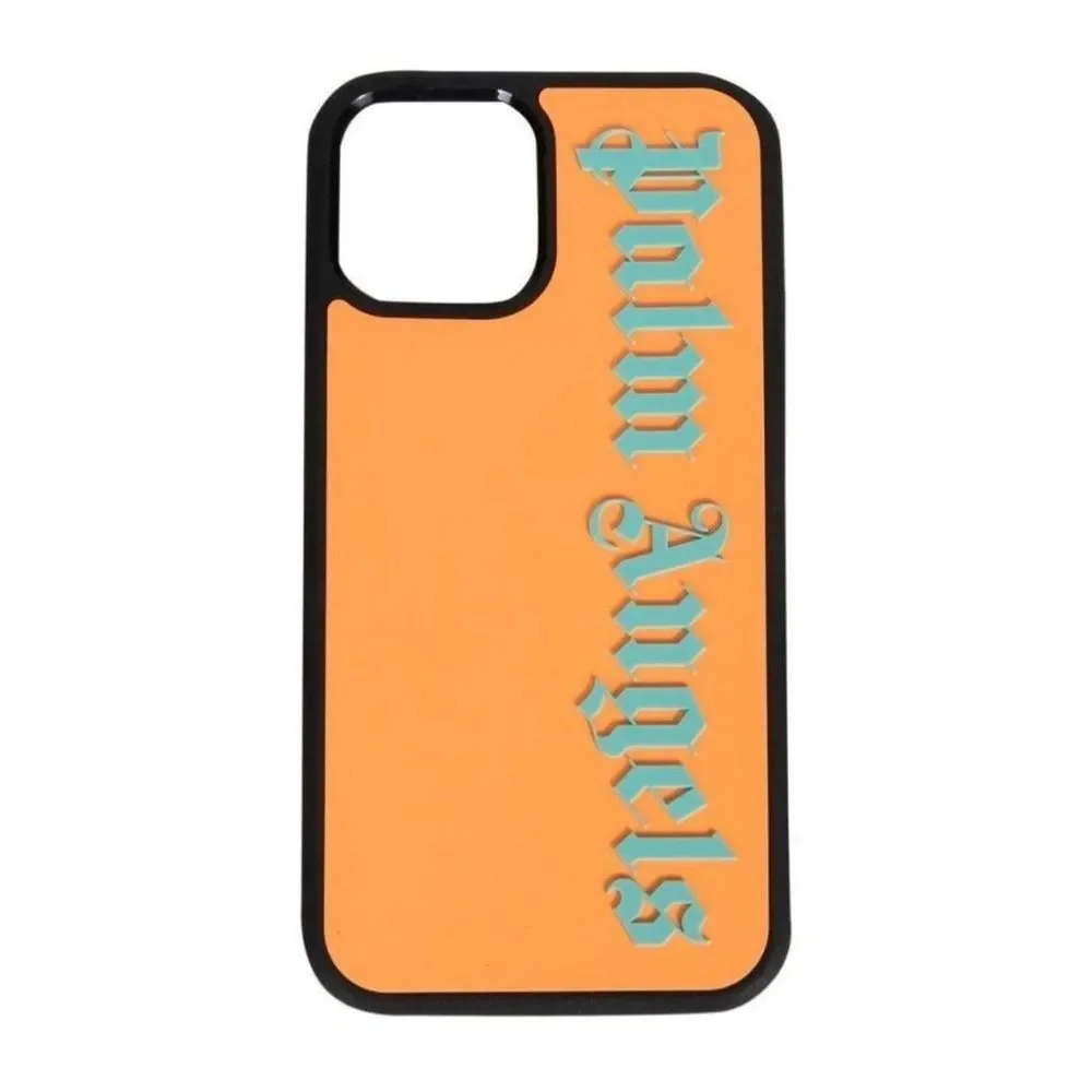 Palm Angels Logo Print iPhone 12 Case Orange Green